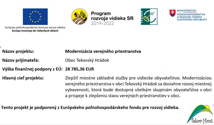 Modernizácia verejného priestranstav -aktivita 1+aktivita 2